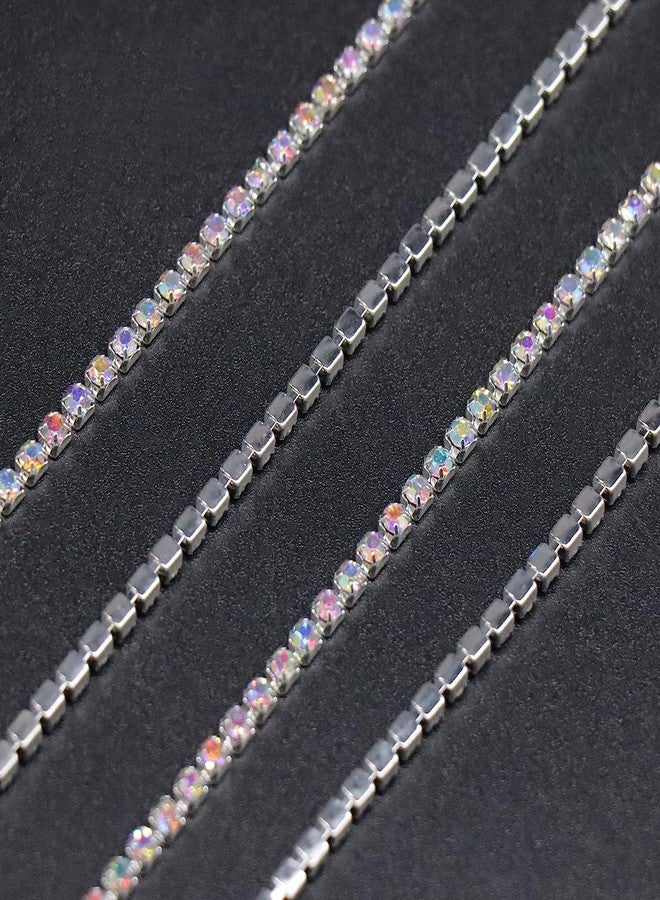Jerler 10 Yards Crystal Rhinestone Trim SS12/3.0mm, AB Close Chain for Sewing Crafts Ideal Wedding Party Christmas DIY Decoration - Image 4